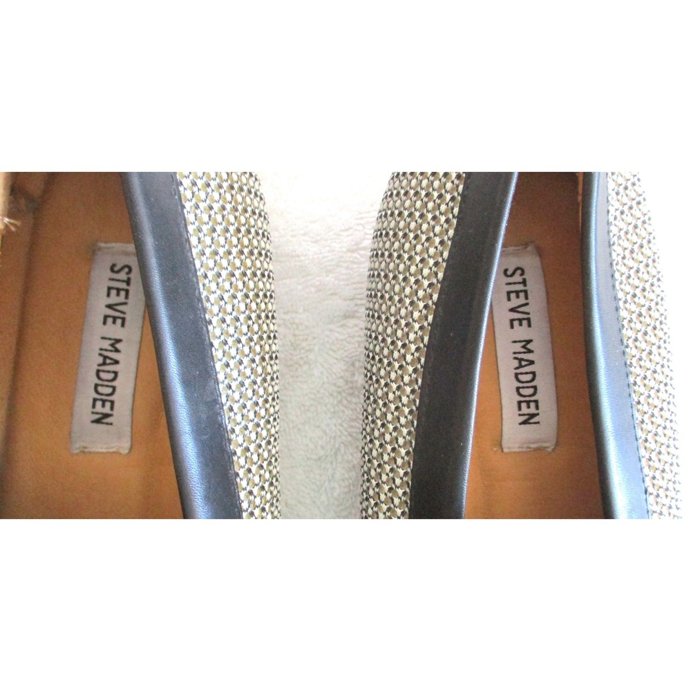 Steve Madden Enmeshed Mens Loafers Black White Woven Penny Loafer Enme01m1 12M - Picture 7 of 10
